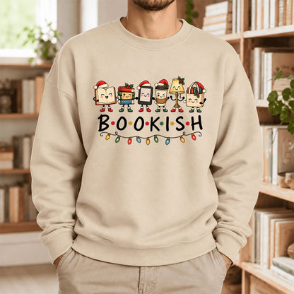 Bookish Things Softstyle Sweatshirt | Christmas Reader Gift Sand