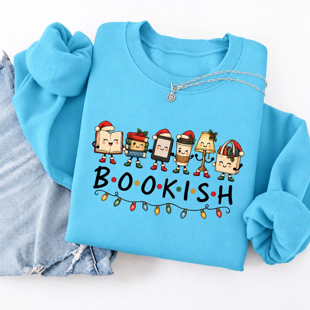 Bookish Things Softstyle Sweatshirt | Christmas Reader Gift Sky