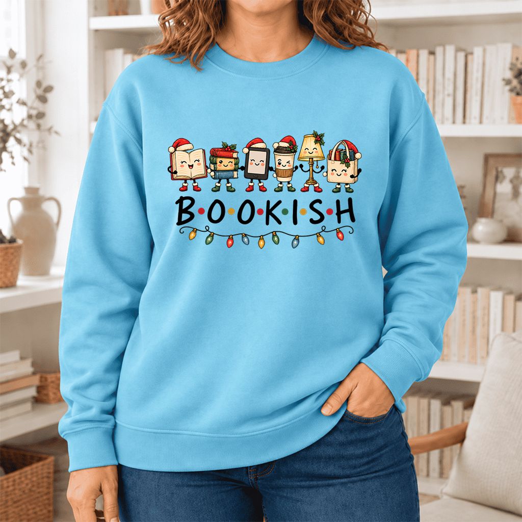 Bookish Things Softstyle Sweatshirt | Christmas Reader Gift Sky