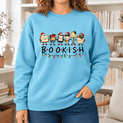 Bookish Things Softstyle Sweatshirt | Christmas Reader Gift Sky