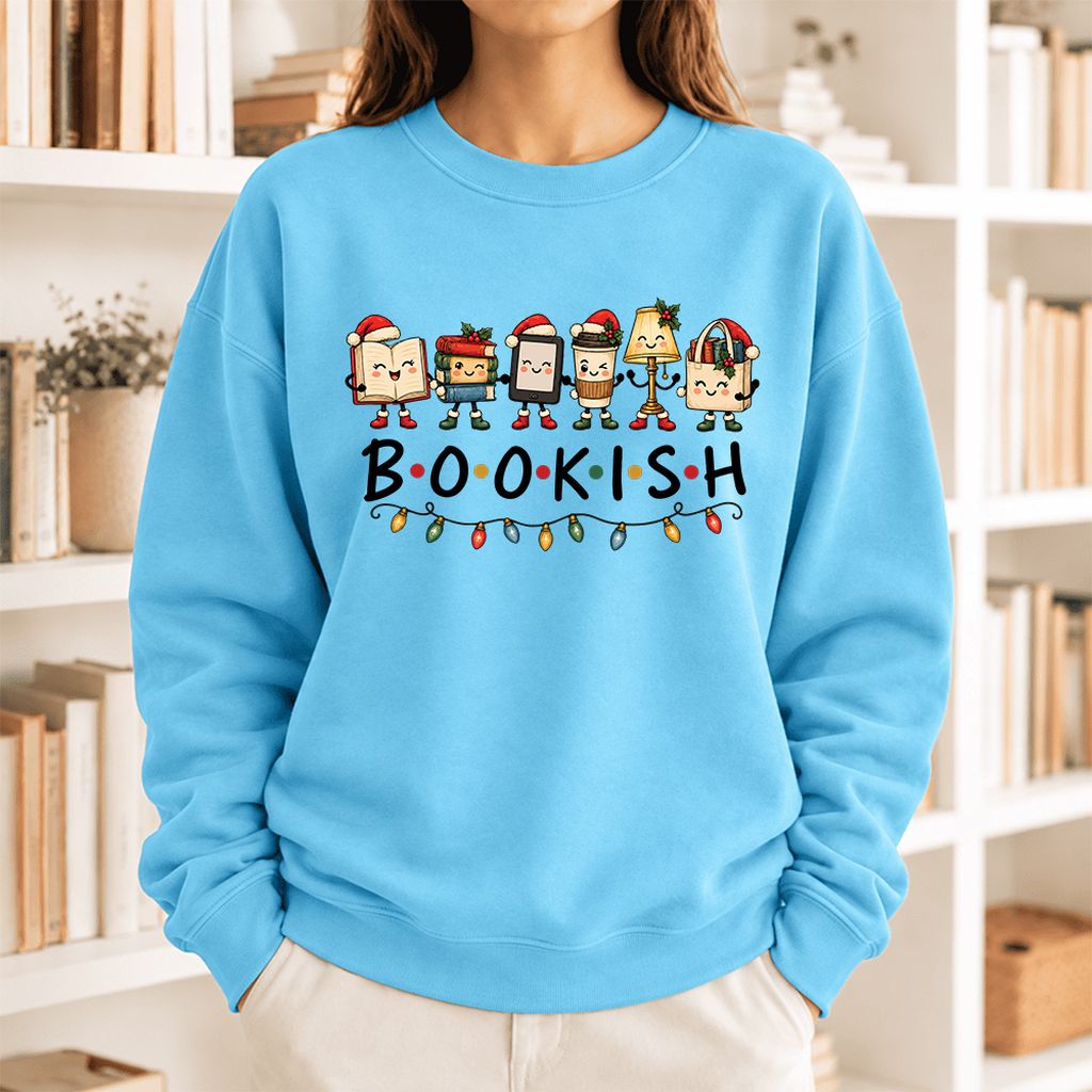 Bookish Things Softstyle Sweatshirt | Christmas Reader Gift Sky