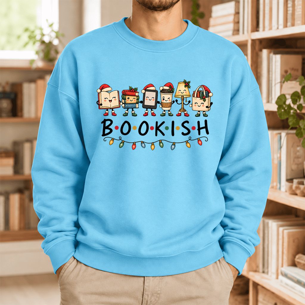 Bookish Things Softstyle Sweatshirt | Christmas Reader Gift Sky