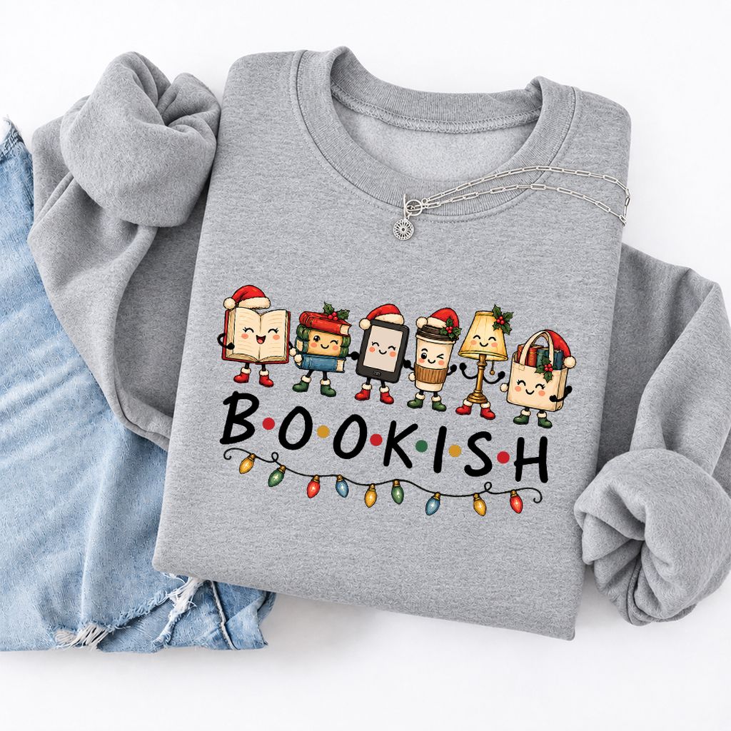 Bookish Things Softstyle Sweatshirt | Christmas Reader Gift Sport Grey