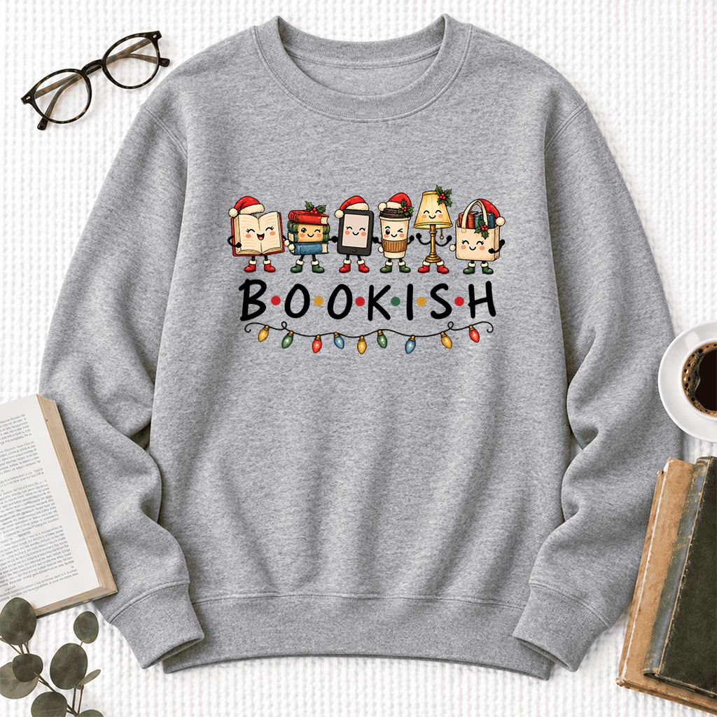 Bookish Things Softstyle Sweatshirt | Christmas Reader Gift Sport Grey