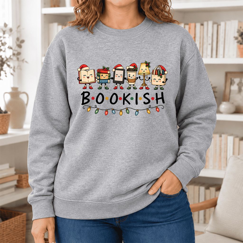 Bookish Things Softstyle Sweatshirt | Christmas Reader Gift Sport Grey