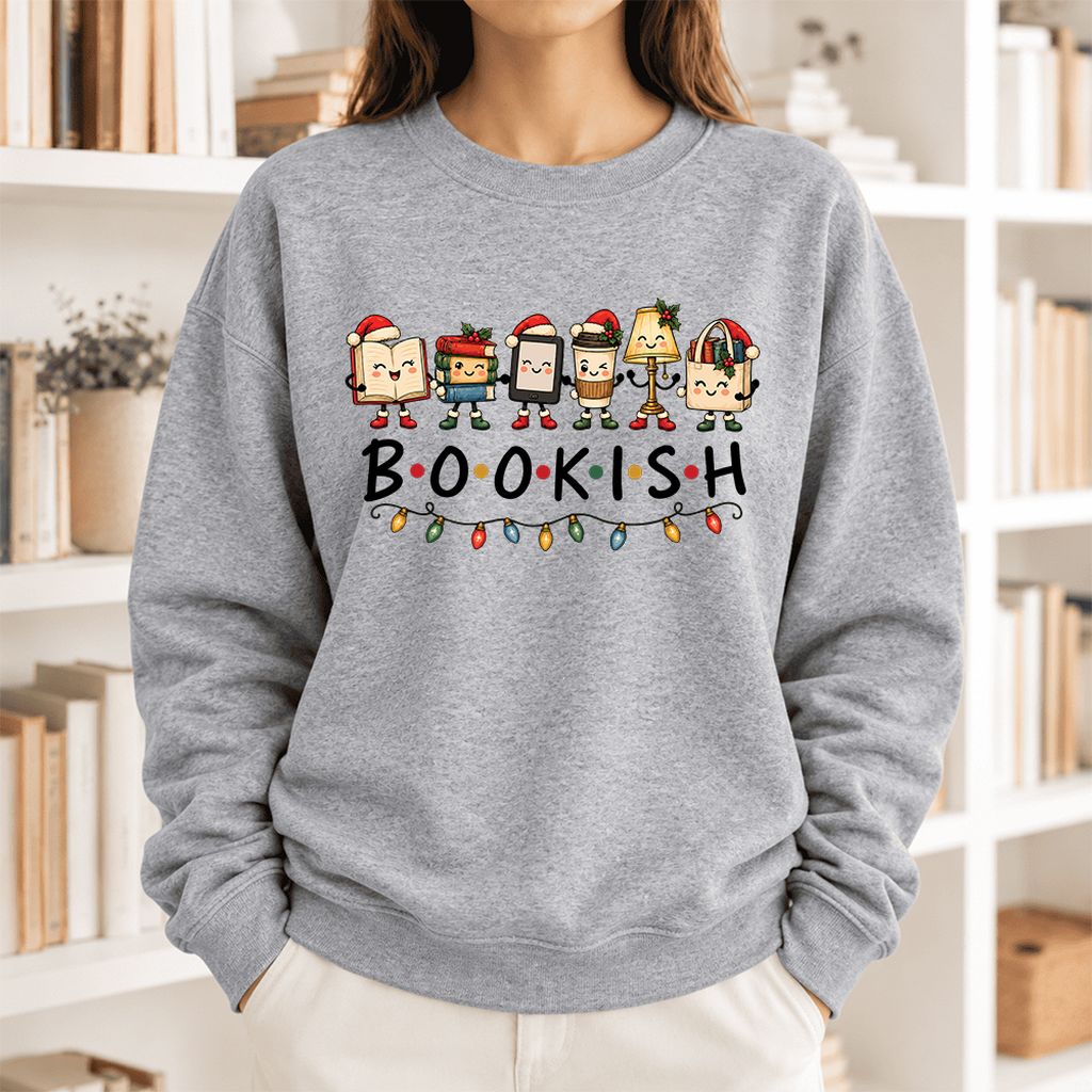 Bookish Things Softstyle Sweatshirt | Christmas Reader Gift Sport Grey