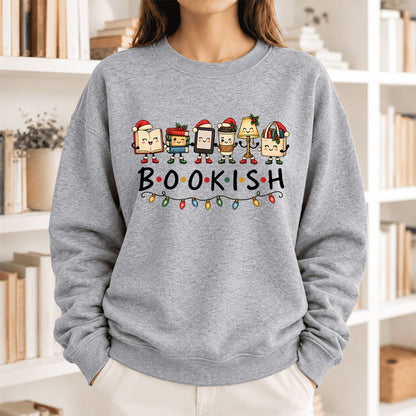 Bookish Things Softstyle Sweatshirt | Christmas Reader Gift Sport Grey