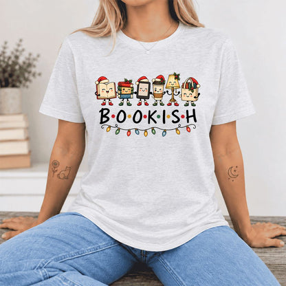 BOOKISH Things Ultra-Soft Cotton T-Shirt | Christmas Book Lover Gift Ash