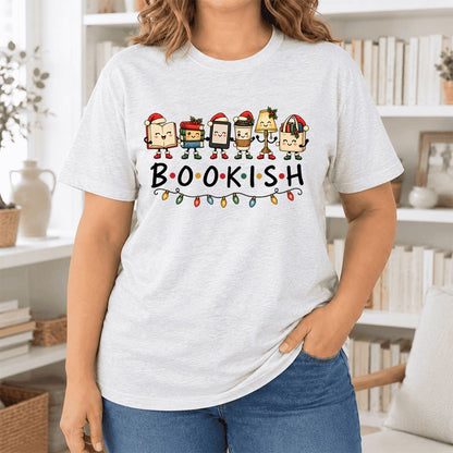 BOOKISH Things Ultra-Soft Cotton T-Shirt | Christmas Book Lover Gift Ash