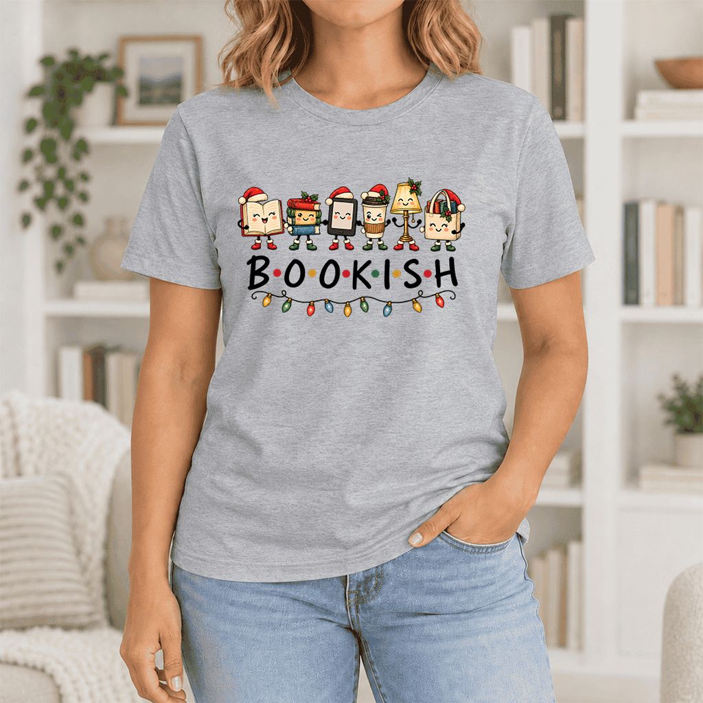 BOOKISH Things Ultra-Soft Cotton T-Shirt | Christmas Book Lover Gift Athletic Heather