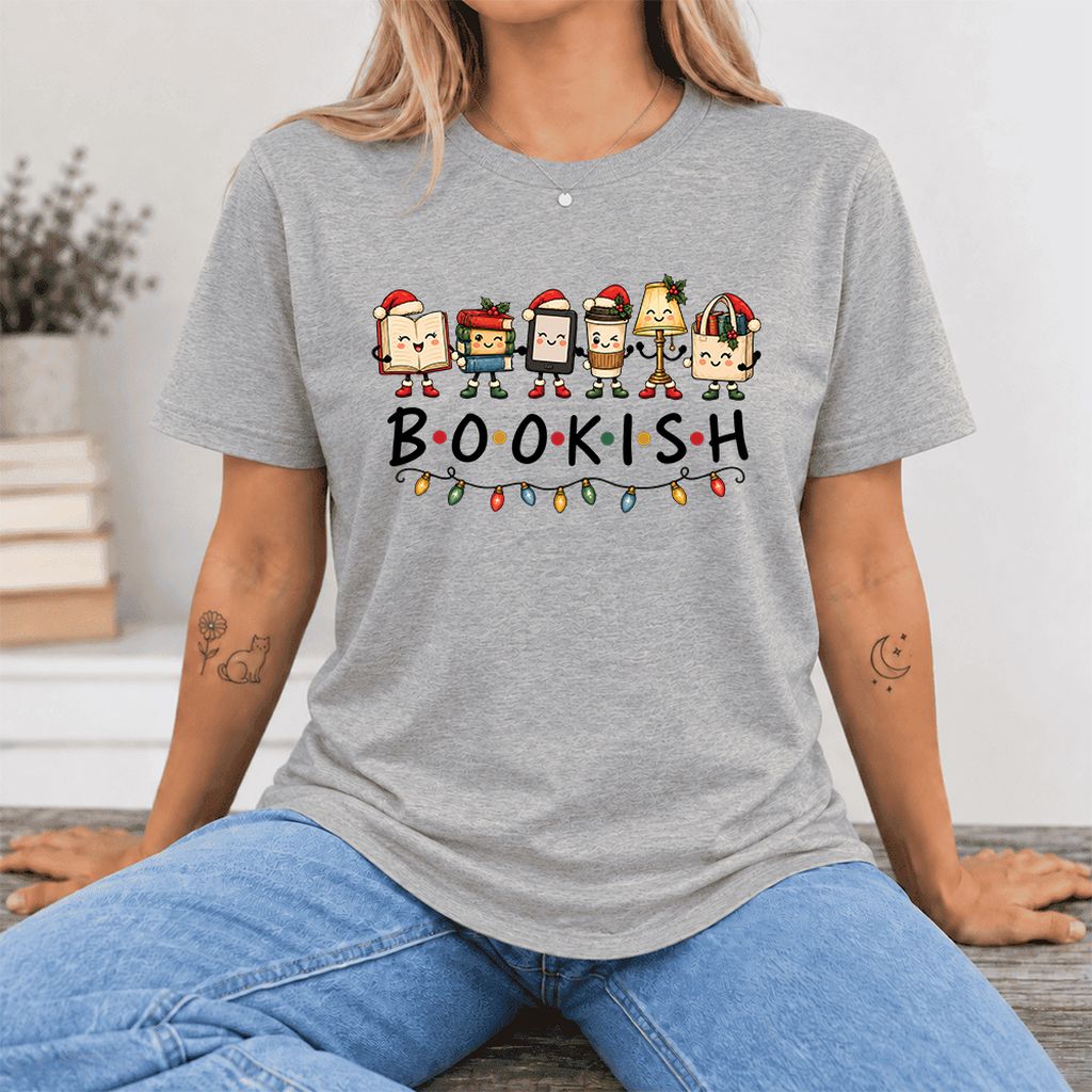 BOOKISH Things Ultra-Soft Cotton T-Shirt | Christmas Book Lover Gift Athletic Heather