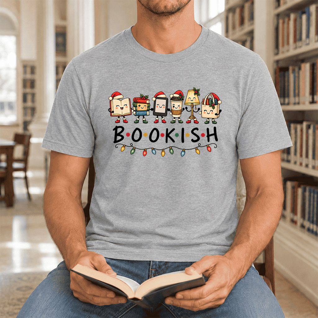 BOOKISH Things Ultra-Soft Cotton T-Shirt | Christmas Book Lover Gift Athletic Heather