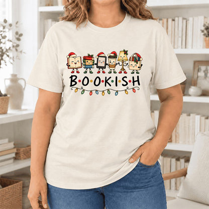 BOOKISH Things Ultra-Soft Cotton T-Shirt | Christmas Book Lover Gift Natural
