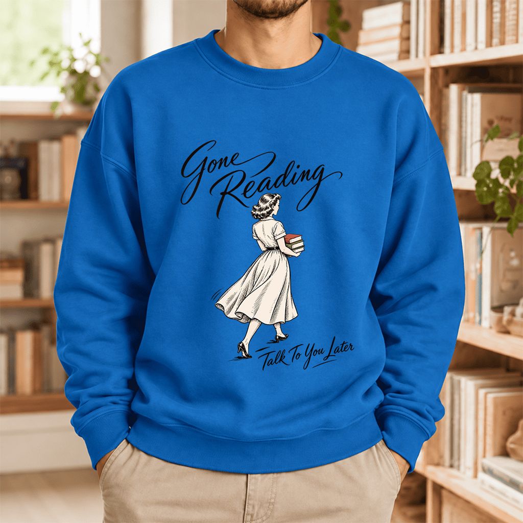 Gone Reading Talk To You Later Softstyle Sweatshirt | Cozy Reader Gift Royal
