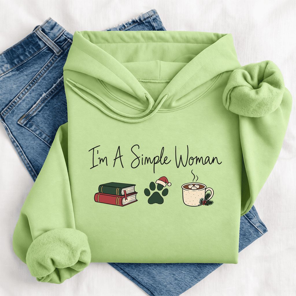 I'm A Simple Woman Softstyle Hoodie | Christmas Reader Gift Pistachio