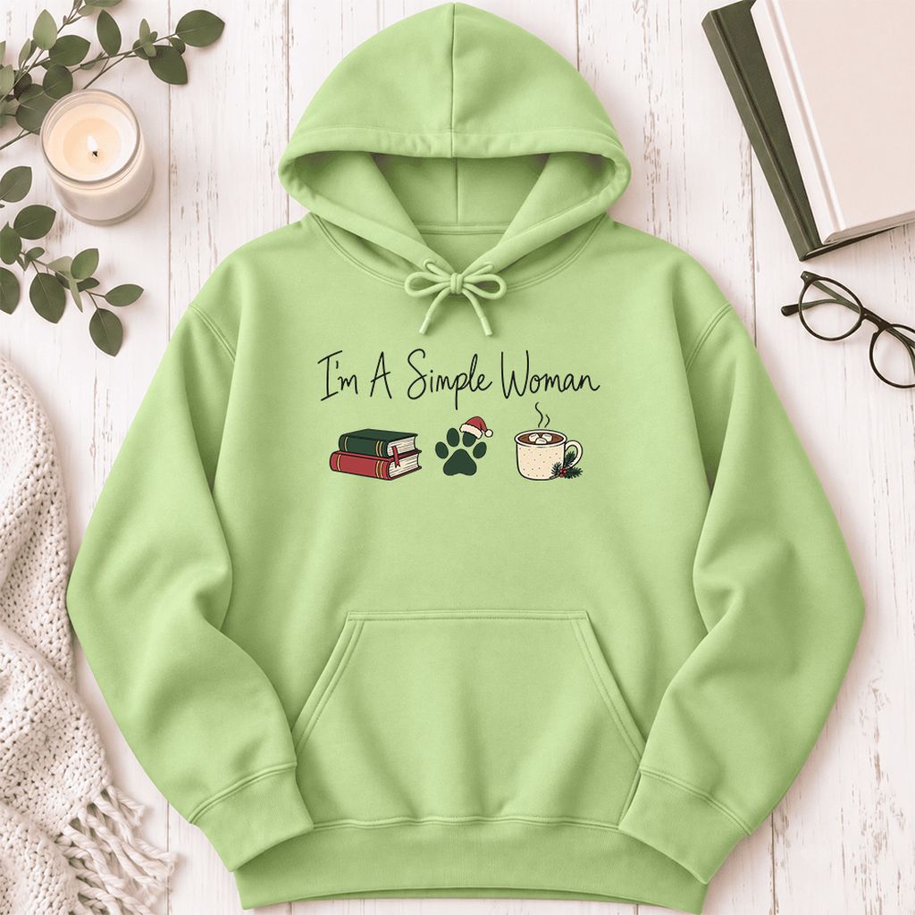 I'm A Simple Woman Softstyle Hoodie | Christmas Reader Gift Pistachio