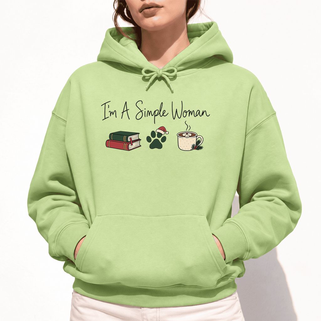 I'm A Simple Woman Softstyle Hoodie | Christmas Reader Gift Pistachio