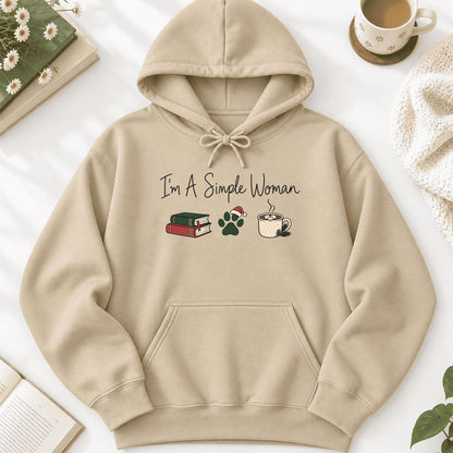 I'm A Simple Woman Softstyle Hoodie | Christmas Reader Gift Sand