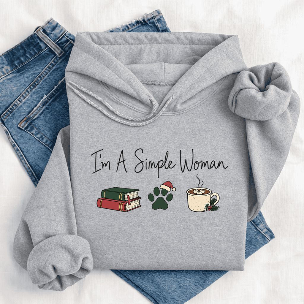 I'm A Simple Woman Softstyle Hoodie | Christmas Reader Gift Sport Grey