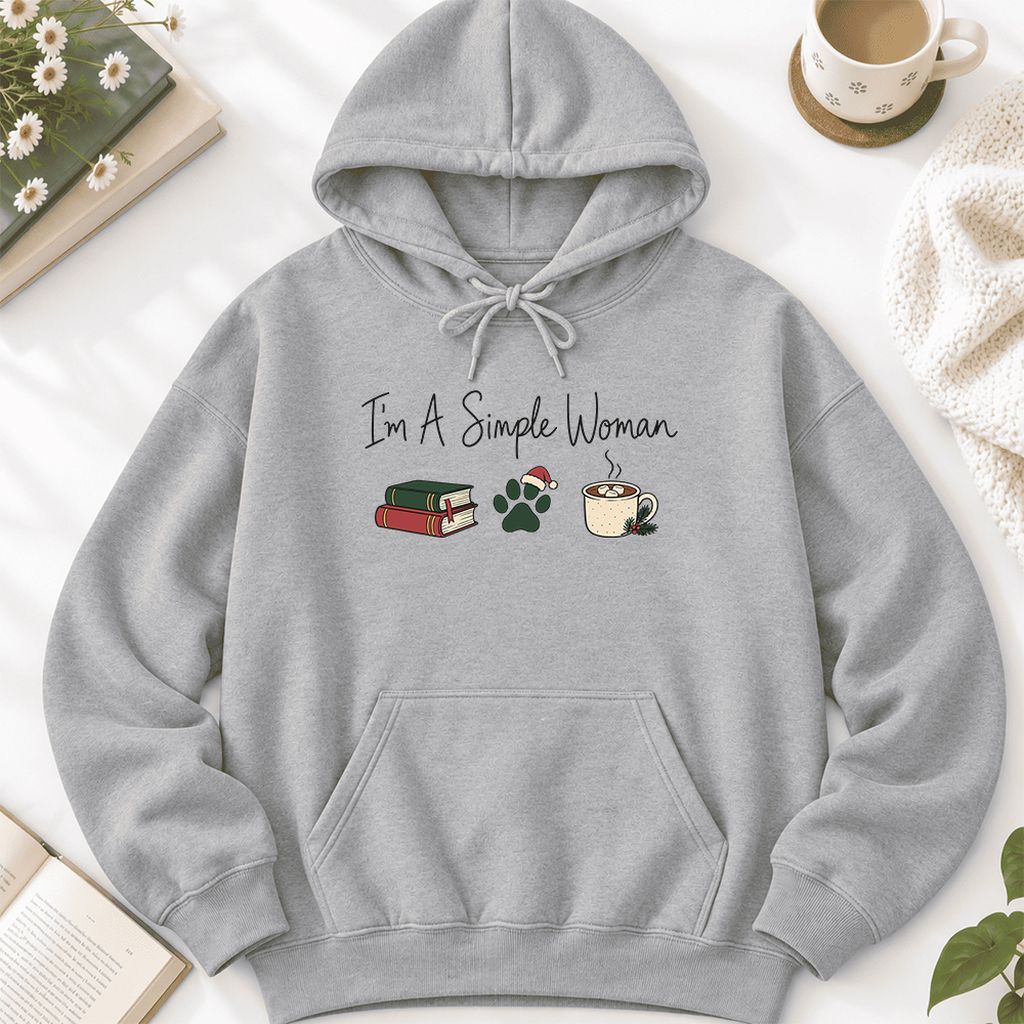 I'm A Simple Woman Softstyle Hoodie | Christmas Reader Gift Sport Grey