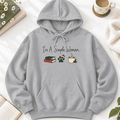 I'm A Simple Woman Softstyle Hoodie | Christmas Reader Gift Sport Grey