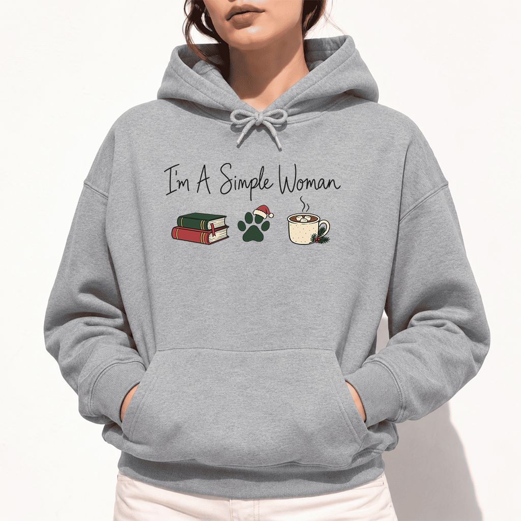 I'm A Simple Woman Softstyle Hoodie | Christmas Reader Gift Sport Grey
