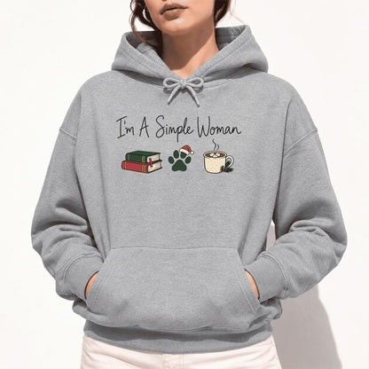 I'm A Simple Woman Softstyle Hoodie | Christmas Reader Gift Sport Grey