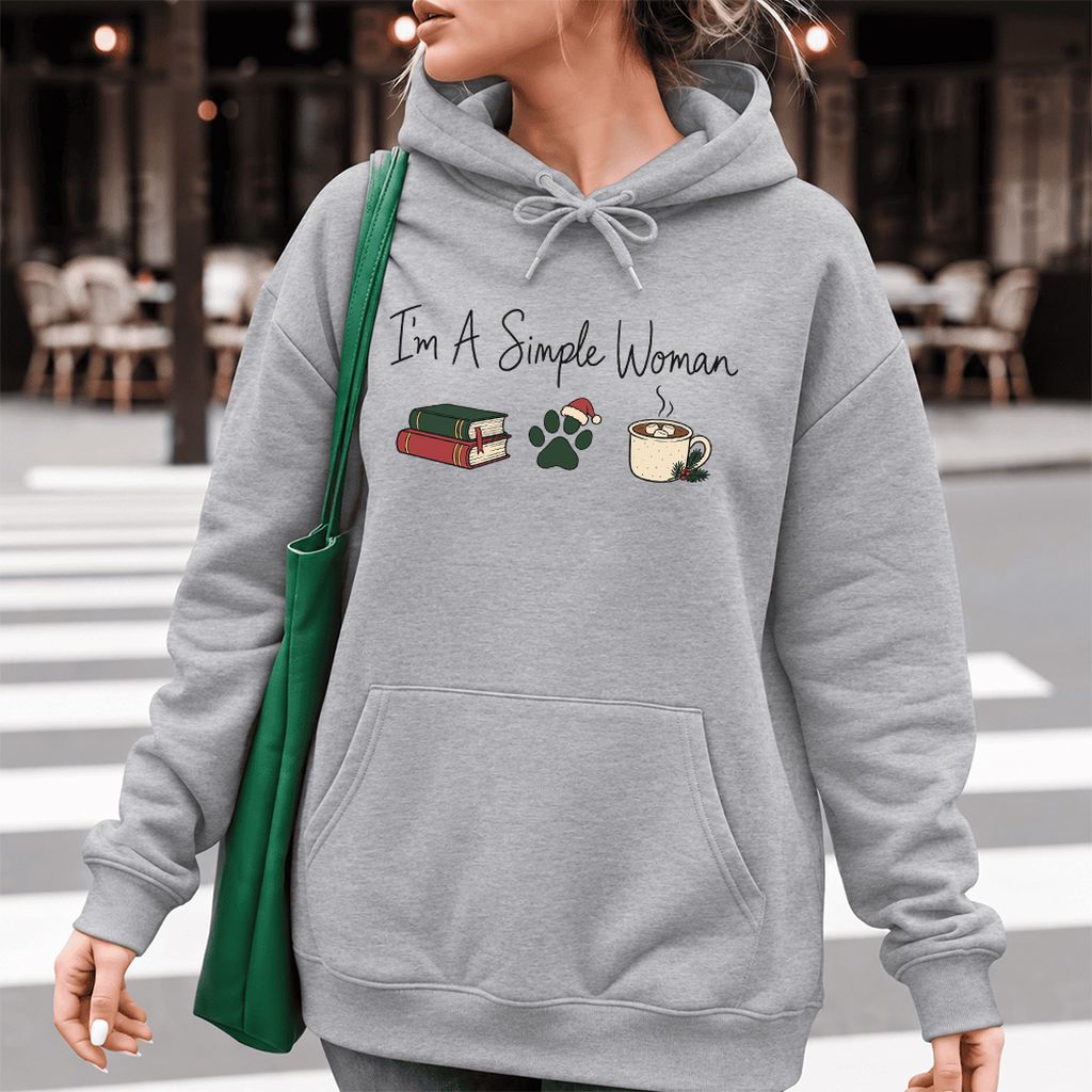 I'm A Simple Woman Softstyle Hoodie | Christmas Reader Gift Sport Grey