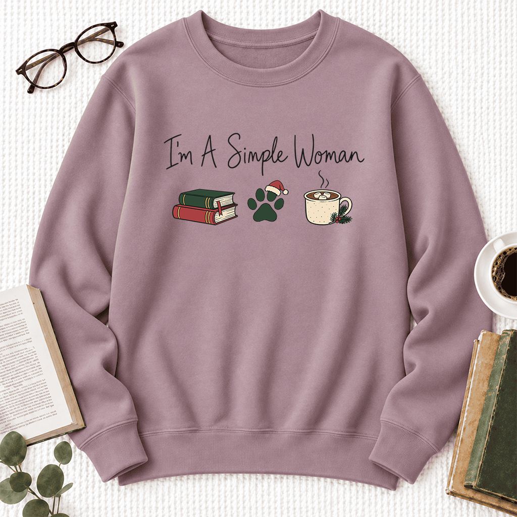 I'm A Simple Woman Softstyle Sweatshirt | Christmas Book Lover Gift Paragon