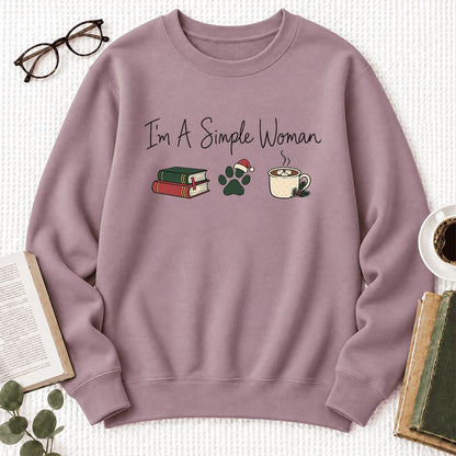 I'm A Simple Woman Softstyle Sweatshirt | Christmas Book Lover Gift Paragon