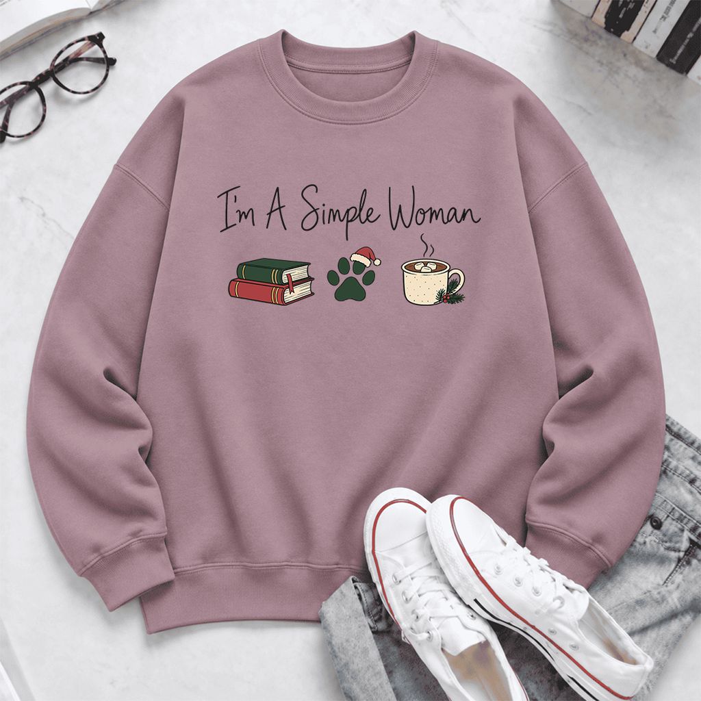 I'm A Simple Woman Softstyle Sweatshirt | Christmas Book Lover Gift Paragon