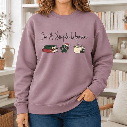 I'm A Simple Woman Softstyle Sweatshirt | Christmas Book Lover Gift Paragon