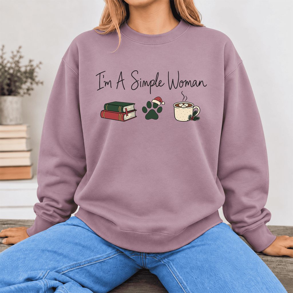 I'm A Simple Woman Softstyle Sweatshirt | Christmas Book Lover Gift Paragon
