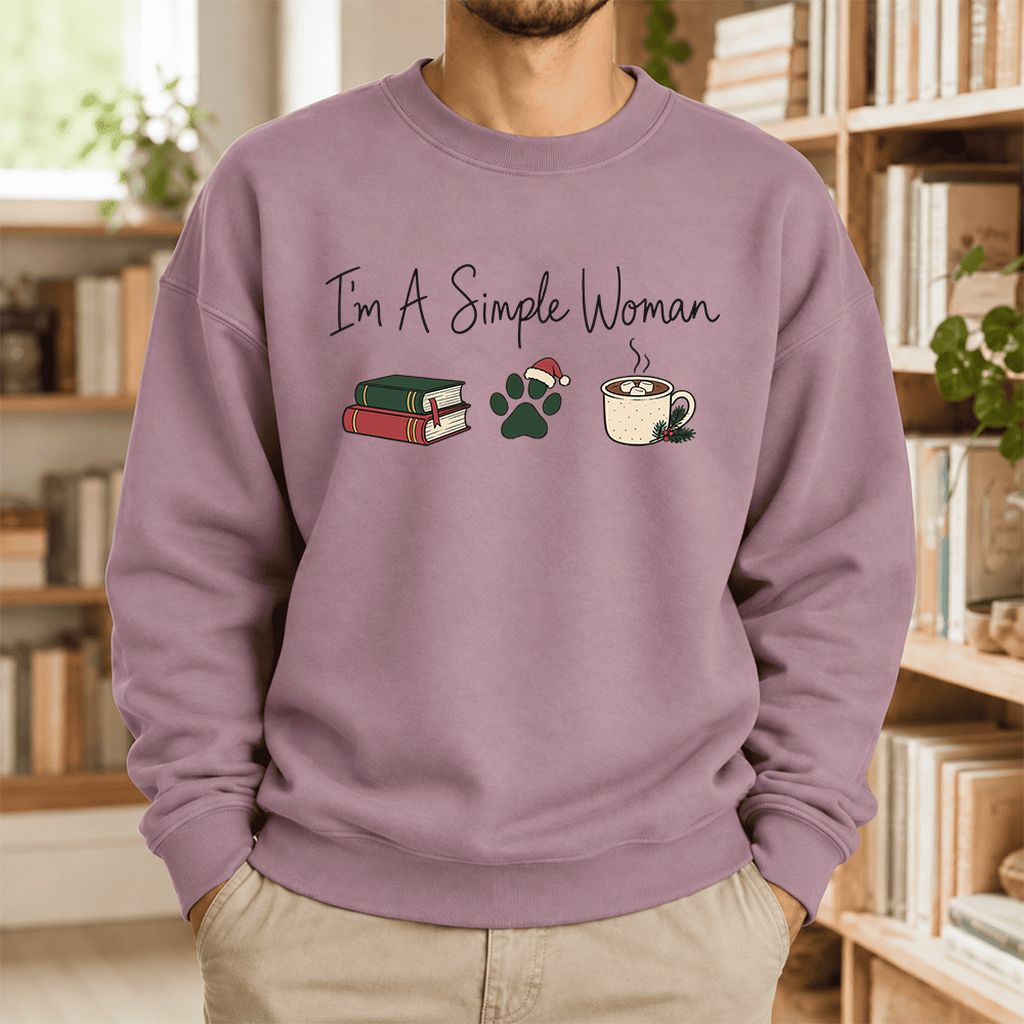 I'm A Simple Woman Softstyle Sweatshirt | Christmas Book Lover Gift Paragon