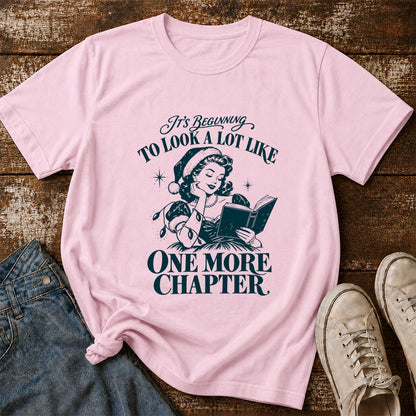 One More Chapter Printed T-Shirt | Christmas Reader Gift Light Pink