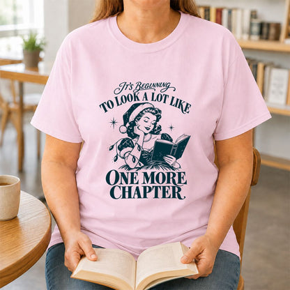 One More Chapter Printed T-Shirt | Christmas Reader Gift Light Pink