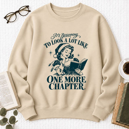 Look A Lot Like One More Chapter Softstyle Sweatshirt | Christmas Reader Gift Sand