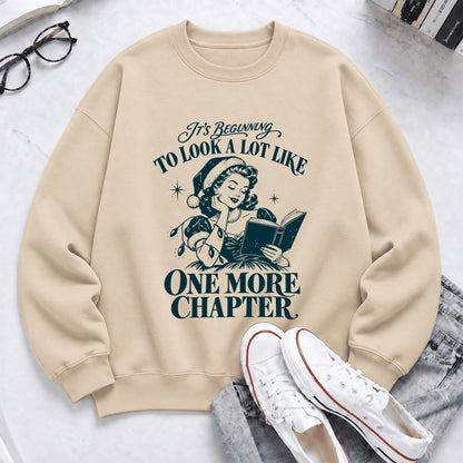 Look A Lot Like One More Chapter Softstyle Sweatshirt | Christmas Reader Gift Sand