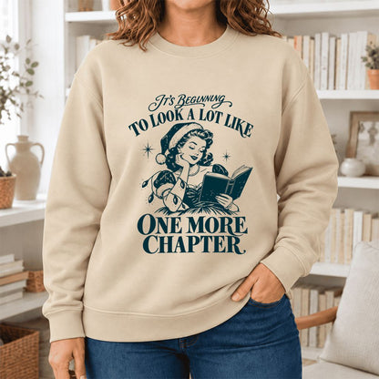 Look A Lot Like One More Chapter Softstyle Sweatshirt | Christmas Reader Gift Sand