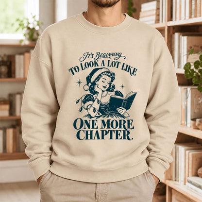 Look A Lot Like One More Chapter Softstyle Sweatshirt | Christmas Reader Gift Sand