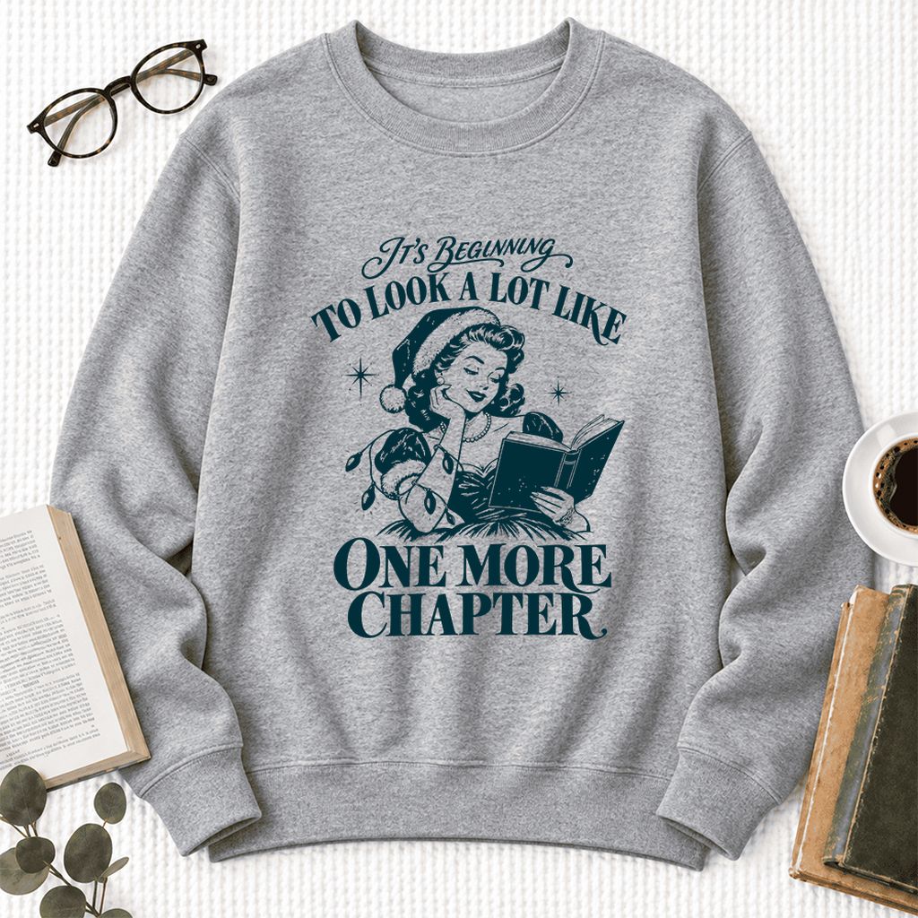 Look A Lot Like One More Chapter Softstyle Sweatshirt | Christmas Reader Gift Sport Grey