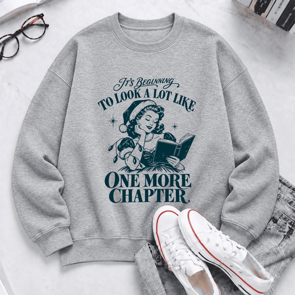 Look A Lot Like One More Chapter Softstyle Sweatshirt | Christmas Reader Gift Sport Grey