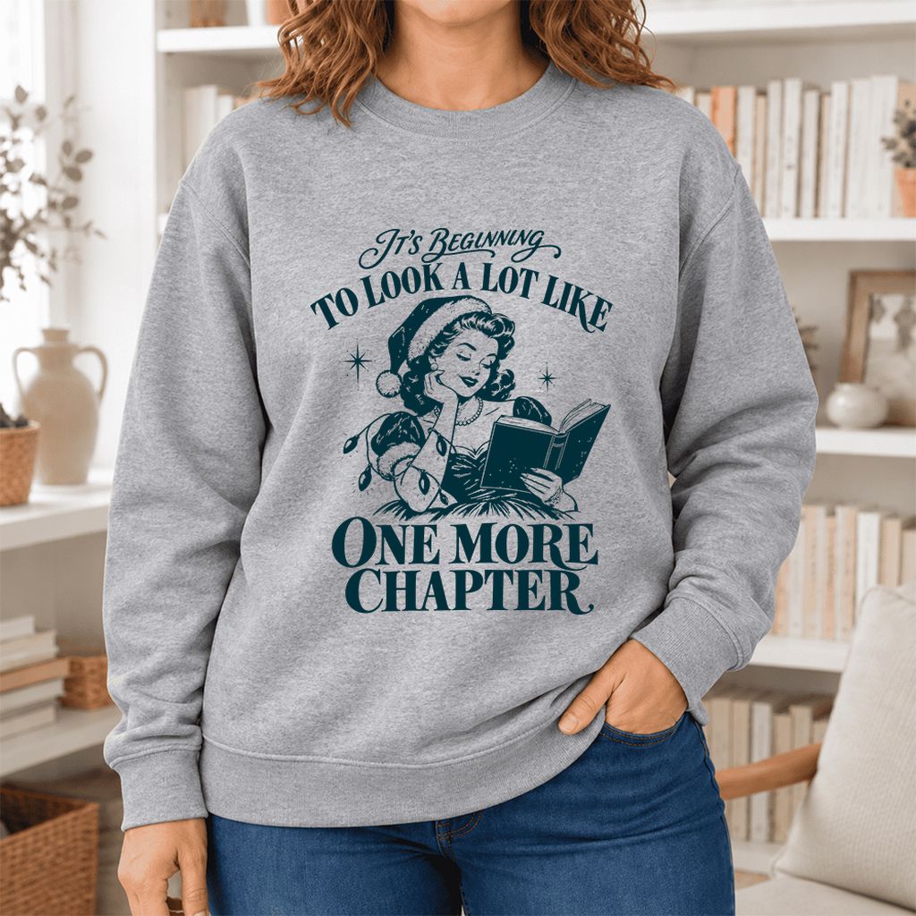 Look A Lot Like One More Chapter Softstyle Sweatshirt | Christmas Reader Gift Sport Grey