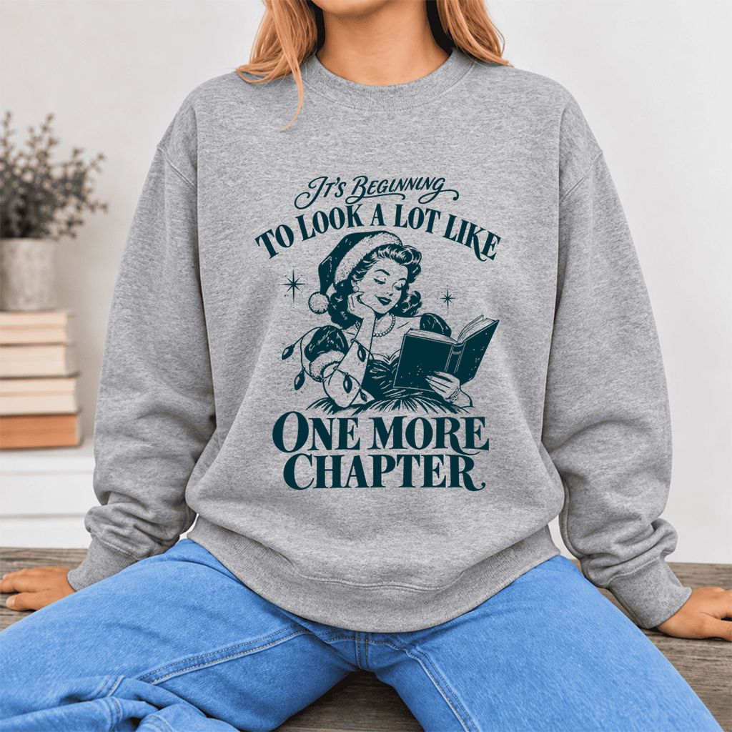 Look A Lot Like One More Chapter Softstyle Sweatshirt | Christmas Reader Gift Sport Grey