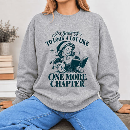 Look A Lot Like One More Chapter Softstyle Sweatshirt | Christmas Reader Gift Sport Grey
