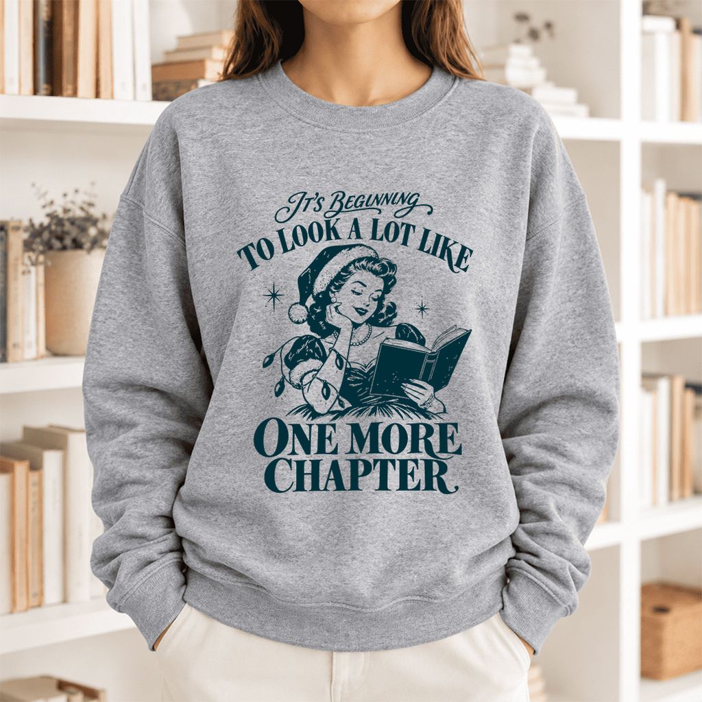 Look A Lot Like One More Chapter Softstyle Sweatshirt | Christmas Reader Gift Sport Grey