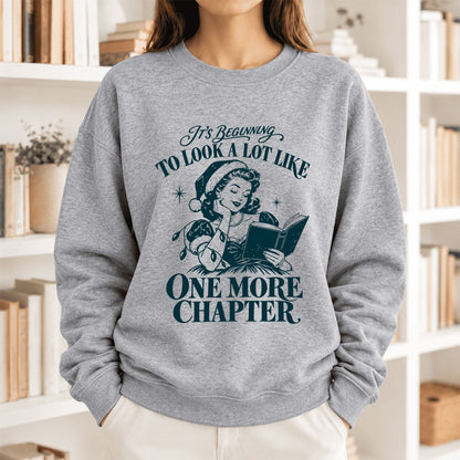 Look A Lot Like One More Chapter Softstyle Sweatshirt | Christmas Reader Gift Sport Grey