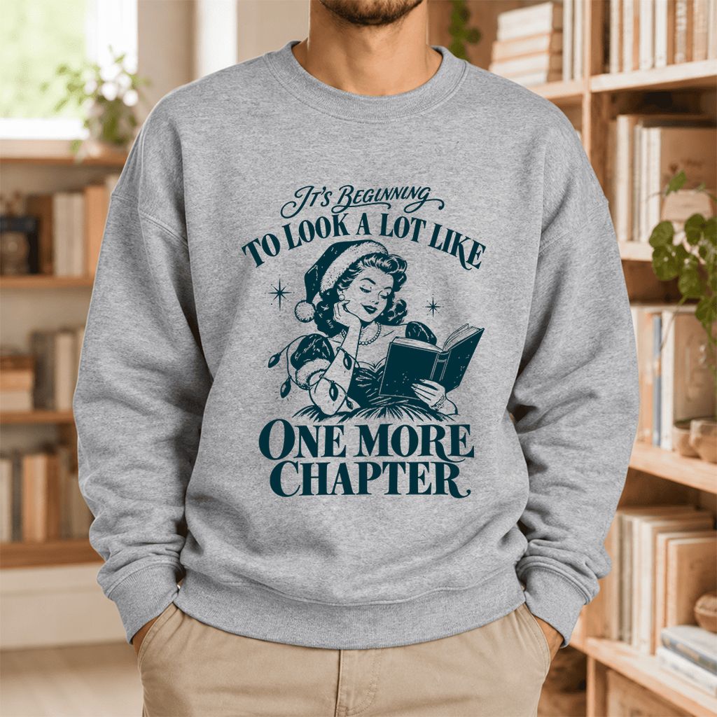 Look A Lot Like One More Chapter Softstyle Sweatshirt | Christmas Reader Gift Sport Grey