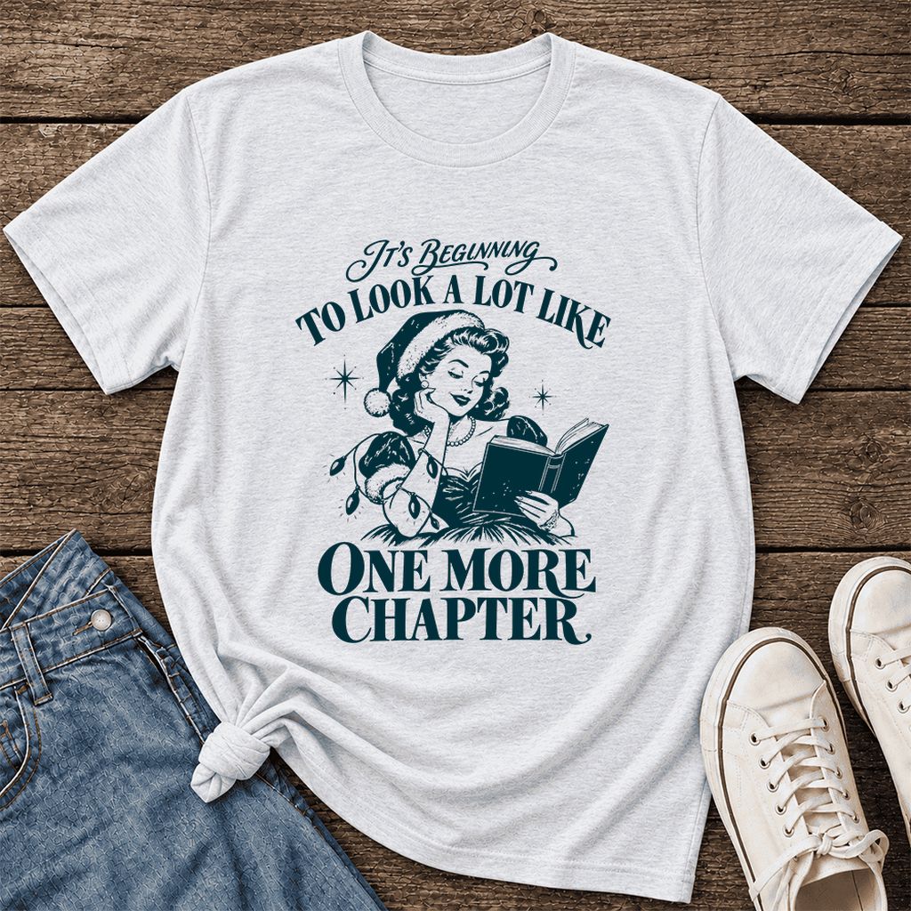One More Chapter Ultra-Soft Cotton T-Shirt | Christmas Reader Gift Ash