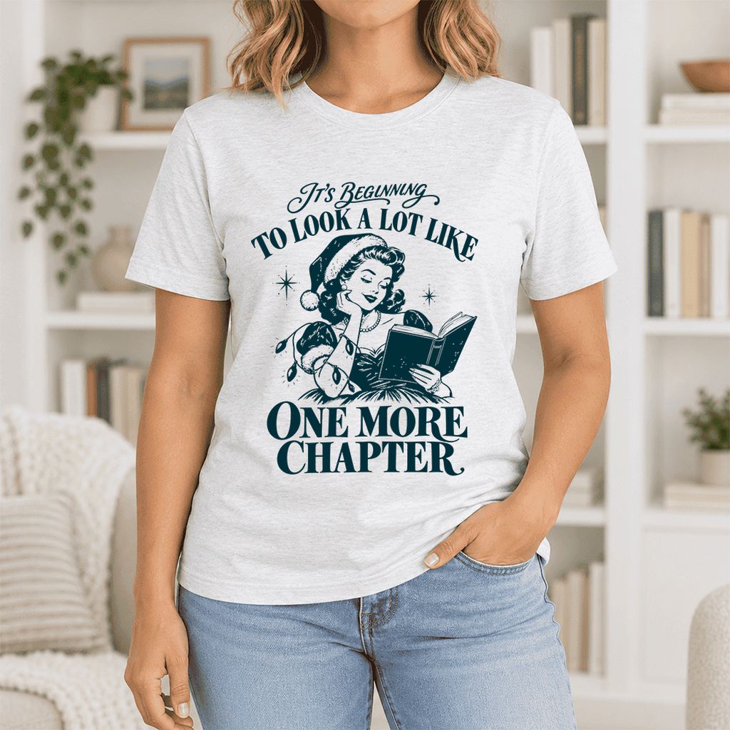 One More Chapter Ultra-Soft Cotton T-Shirt | Christmas Reader Gift Ash